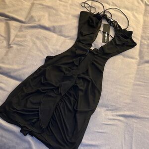 Fashion Nova Black Backless Dress